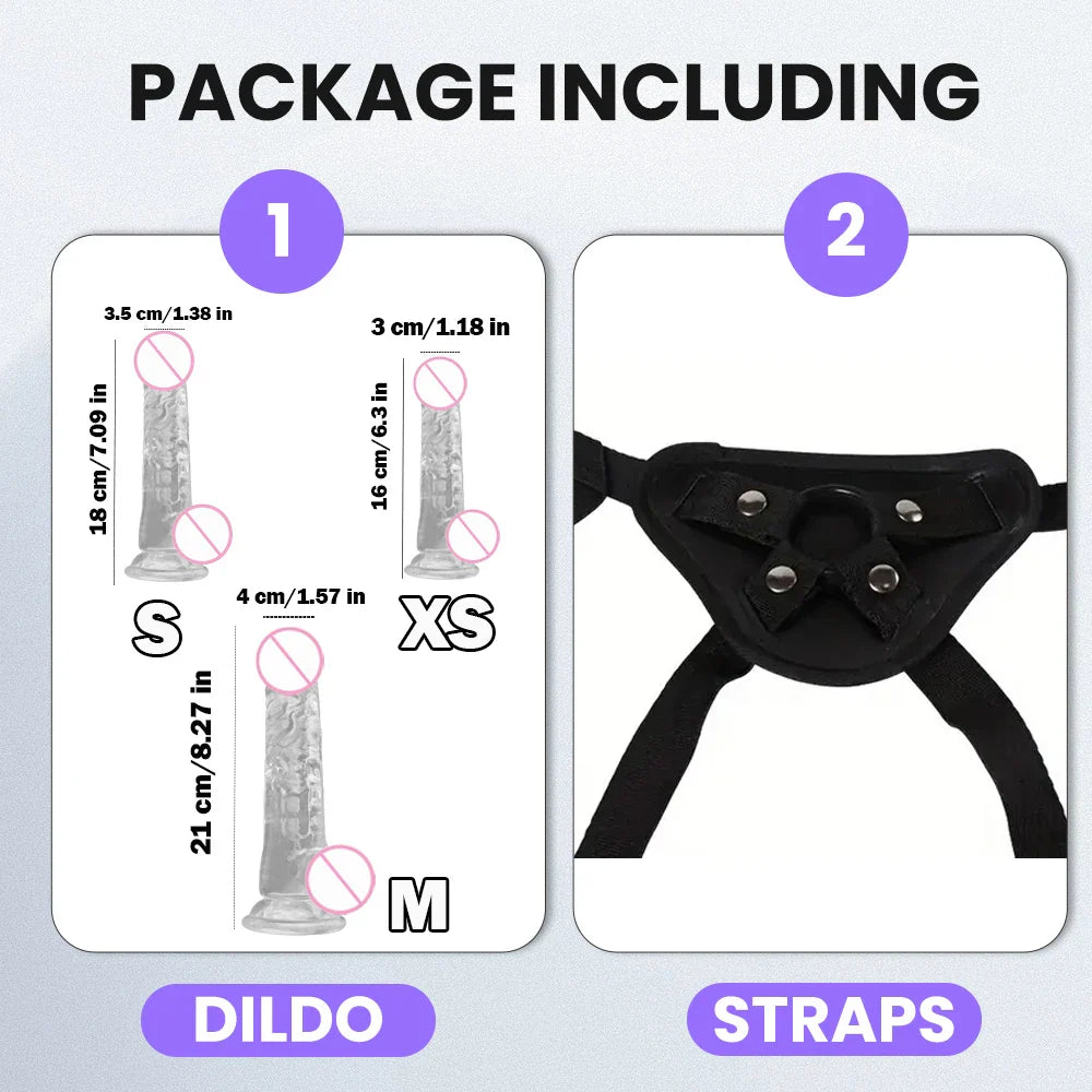 1 pc Wearable Backpack Penis, Lesbian Realistic Dildo Panty Harness, Dildo Panty Sex Toys, Female Sex Toys
