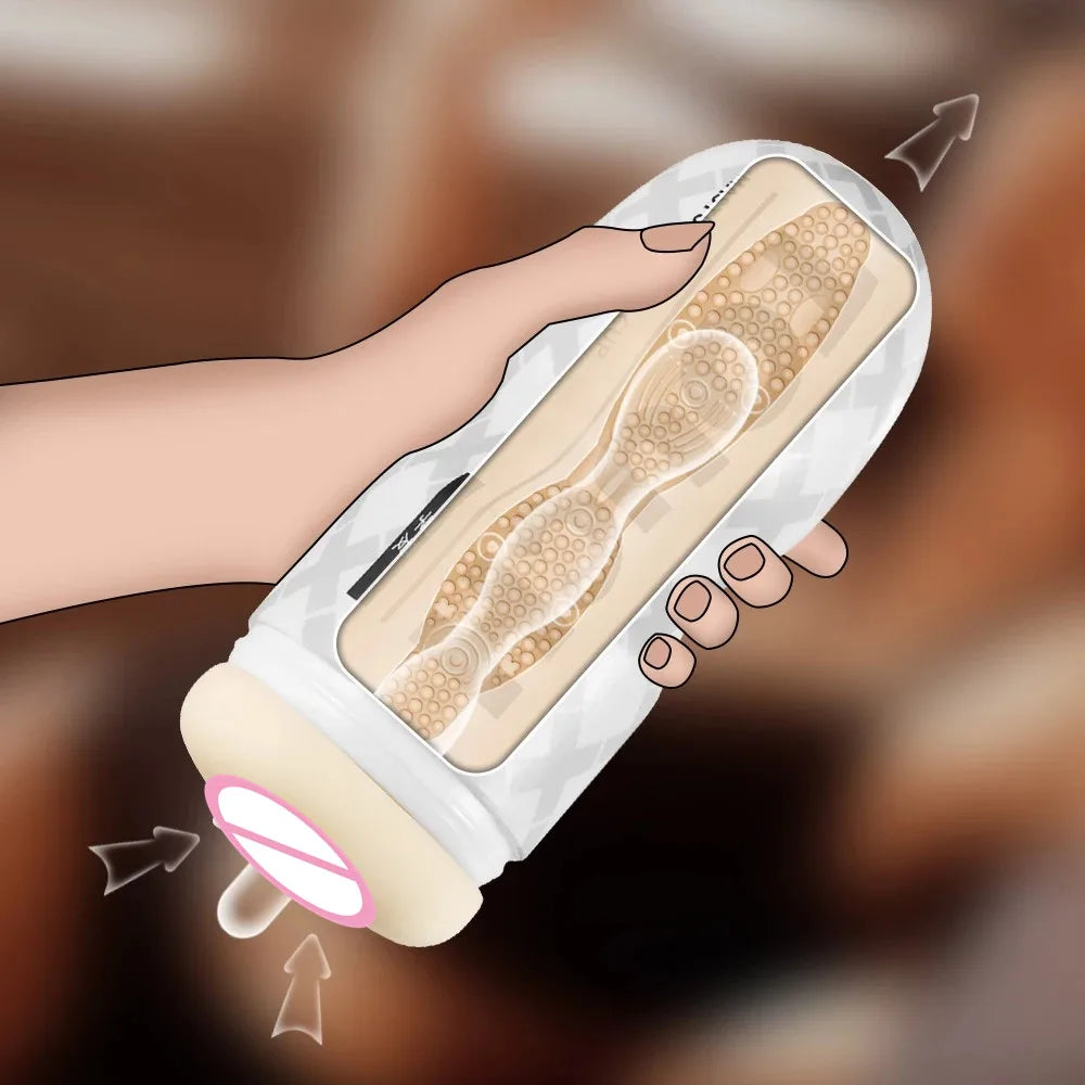 Male Masturbator Cup Soft Pussy Sex Toys Transparent Vagina Adult Endurance Exercise Products Vacuum Pocket Cup Sex Toys for Men