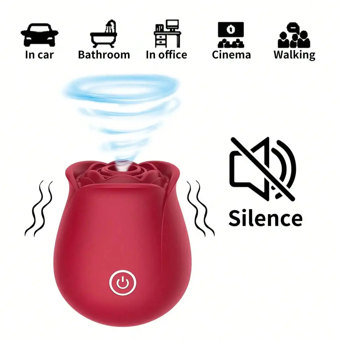 Rose Vibrator Nipple Clitoral Suction Cup Oral Sex Stimulator Sucking Vibrator Suitable for Female Clitoral Masturbation Sex Toy