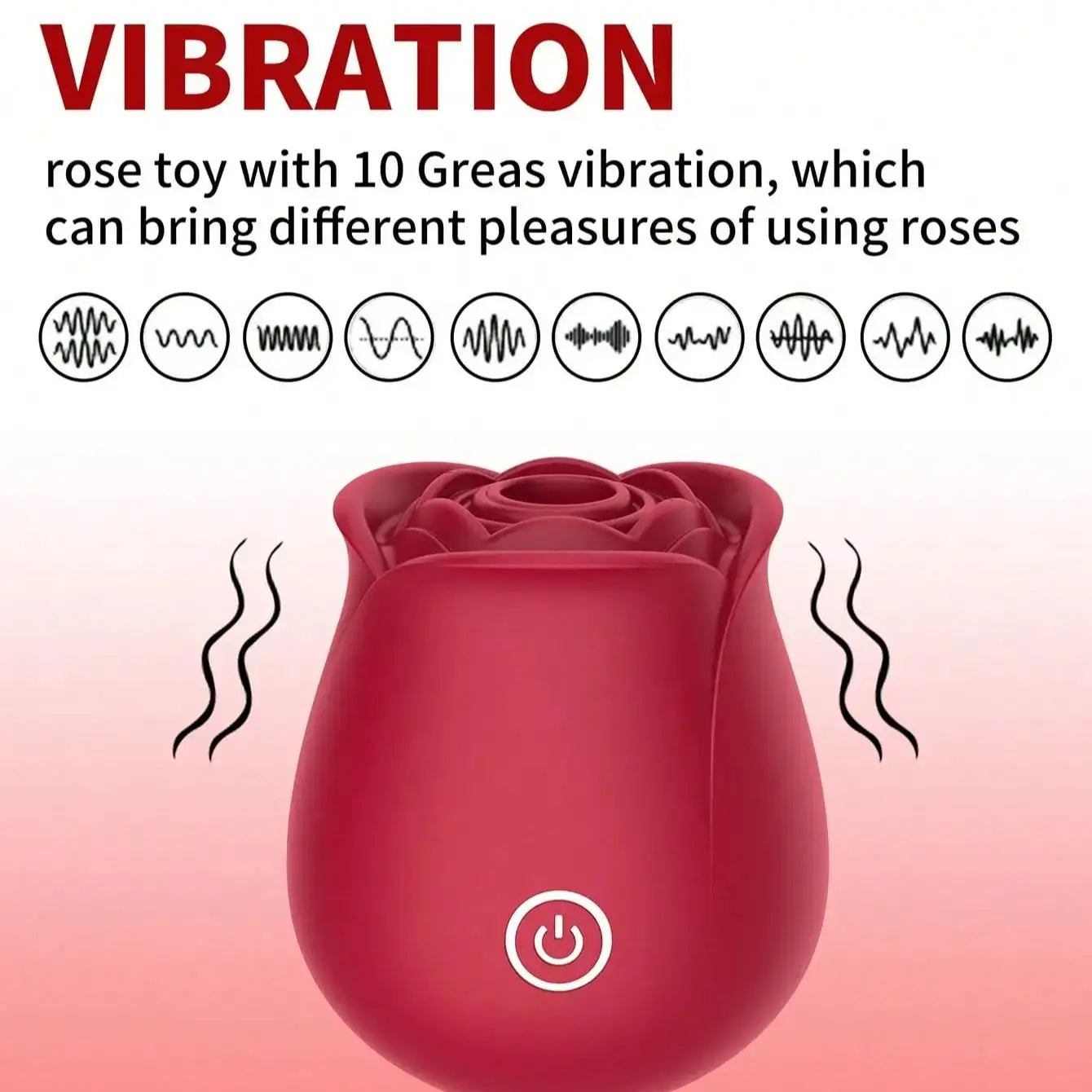 Rose Vibrator Nipple Clitoral Suction Cup Oral Sex Stimulator Sucking Vibrator Suitable for Female Clitoral Masturbation Sex Toy