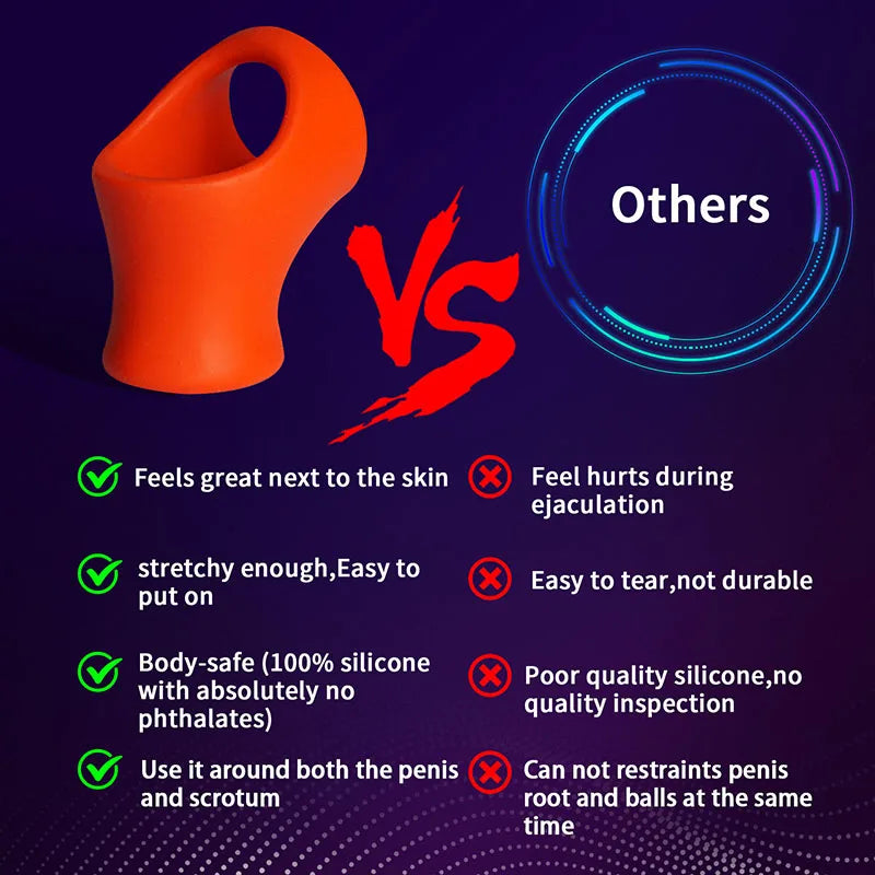 Penis Cock Ring Silicone Ball Stretcher,Cockring Penisring,Scrotum CBT Tug Sex Delay Ejaculation Toys,BDSM Bondage,Erection Men