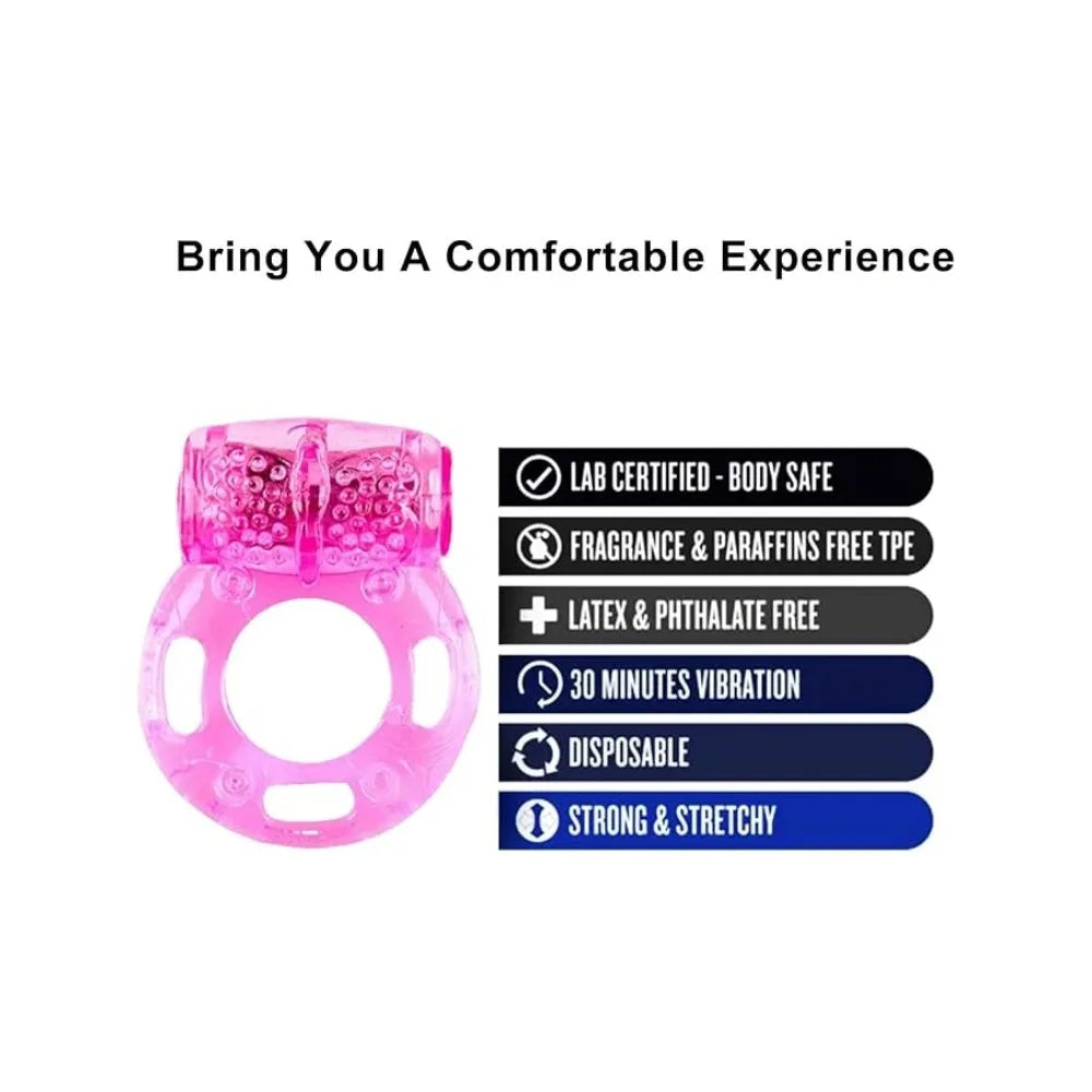 Vibrating Cock Ring Vibrator Silicone Penis Ring with Clit Stimulator Intimate Sex Toys Men Long Lasting Stronger Vibrators Ring