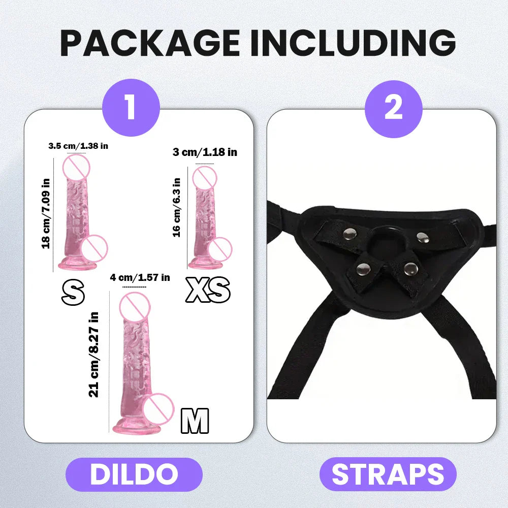 1 pc Wearable Backpack Penis, Lesbian Realistic Dildo Panty Harness, Dildo Panty Sex Toys, Female Sex Toys