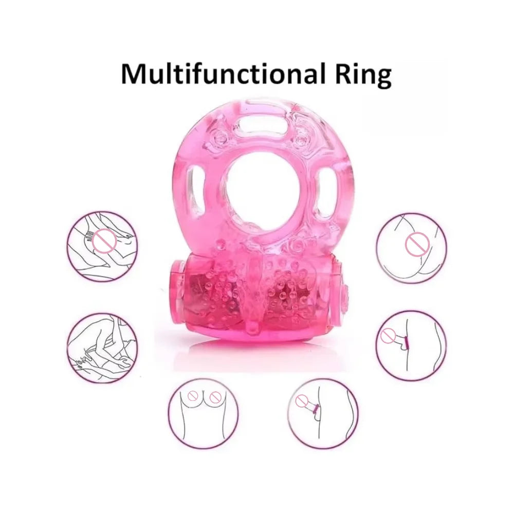 Vibrating Cock Ring Vibrator Silicone Penis Ring with Clit Stimulator Intimate Sex Toys Men Long Lasting Stronger Vibrators Ring