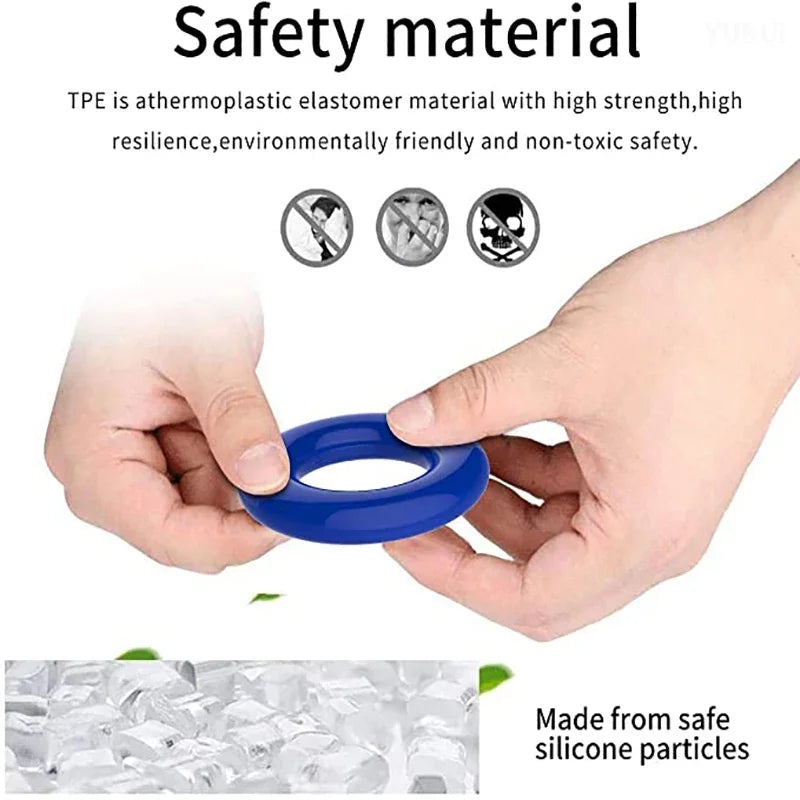 3 Pcs/Set Cock Ring Delay Ejaculation Adult Toys For Men Dick Enlargement Silicone Penis Ring Male Sex Toys Stronger Erection
