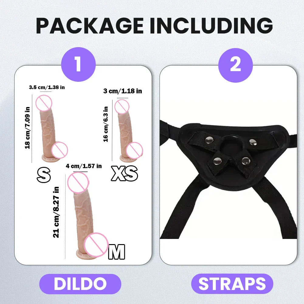 1 pc Wearable Backpack Penis, Lesbian Realistic Dildo Panty Harness, Dildo Panty Sex Toys, Female Sex Toys