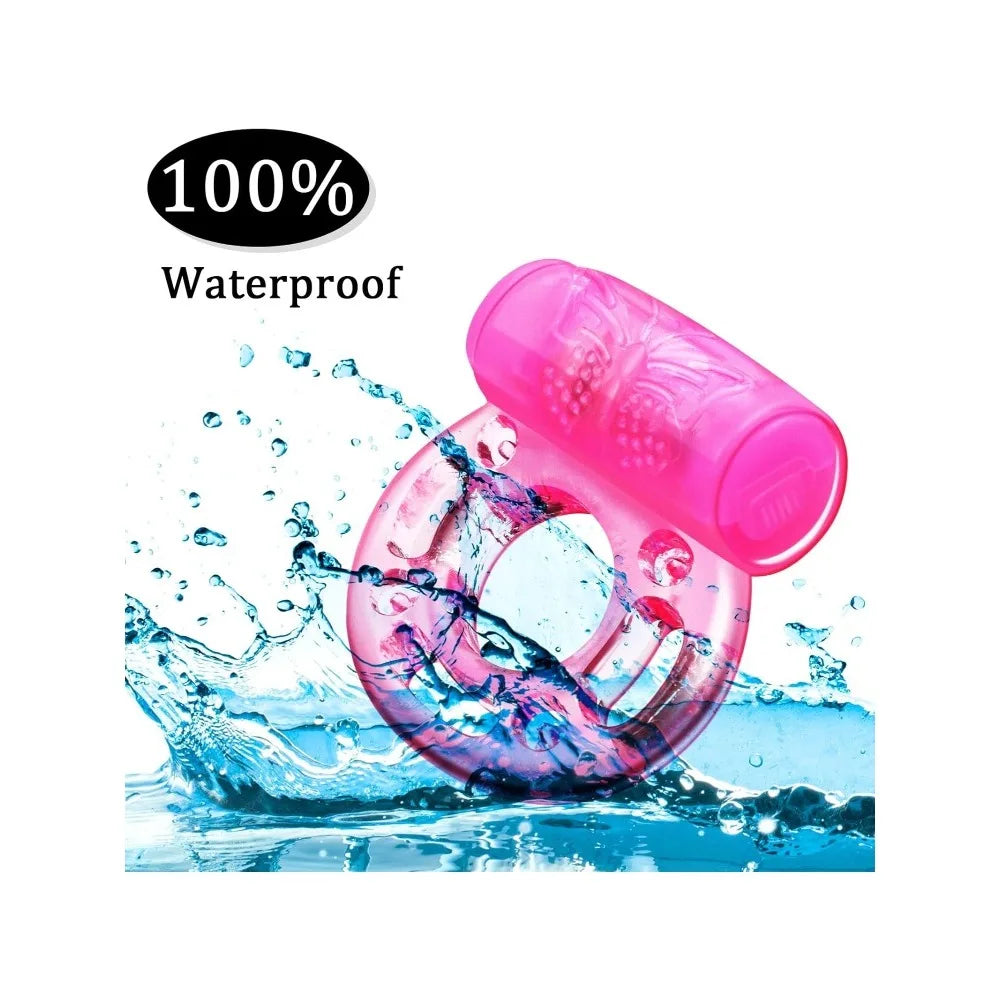 Vibrating Cock Ring Vibrator Silicone Penis Ring with Clit Stimulator Intimate Sex Toys Men Long Lasting Stronger Vibrators Ring
