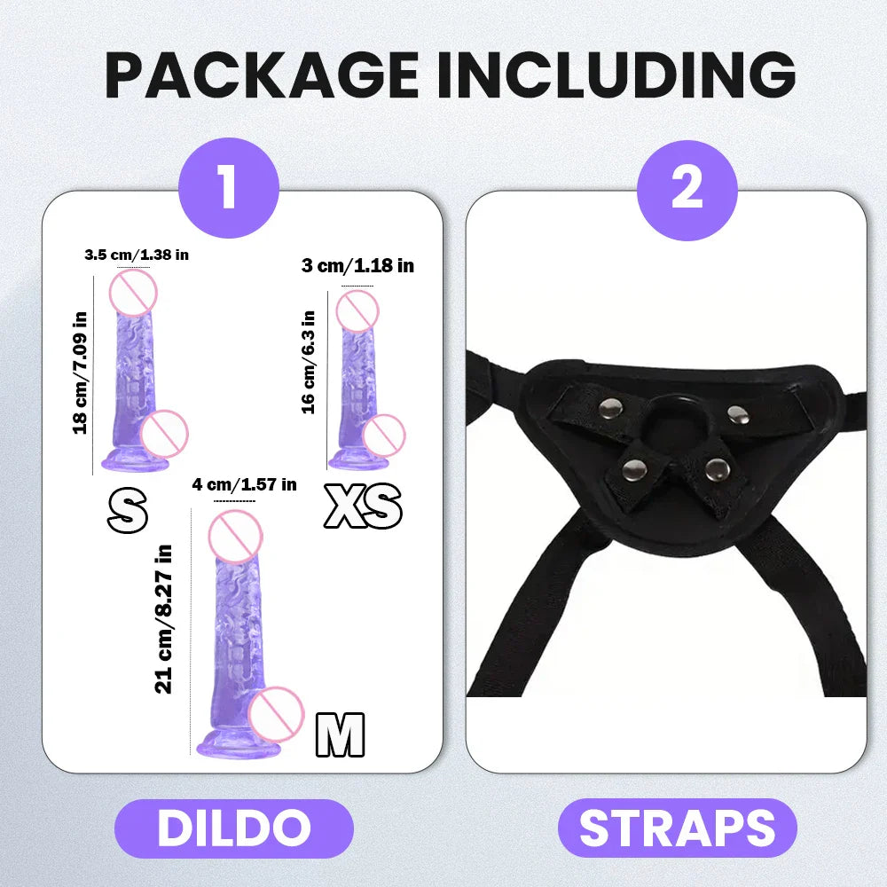1 pc Wearable Backpack Penis, Lesbian Realistic Dildo Panty Harness, Dildo Panty Sex Toys, Female Sex Toys