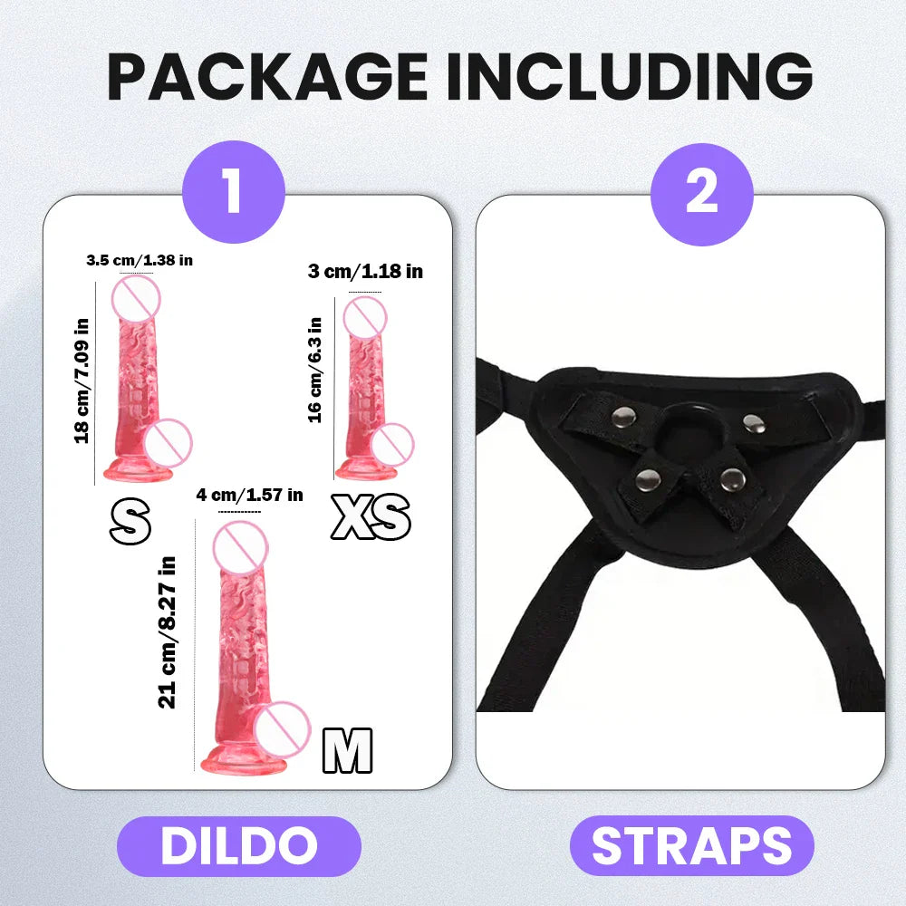 1 pc Wearable Backpack Penis, Lesbian Realistic Dildo Panty Harness, Dildo Panty Sex Toys, Female Sex Toys