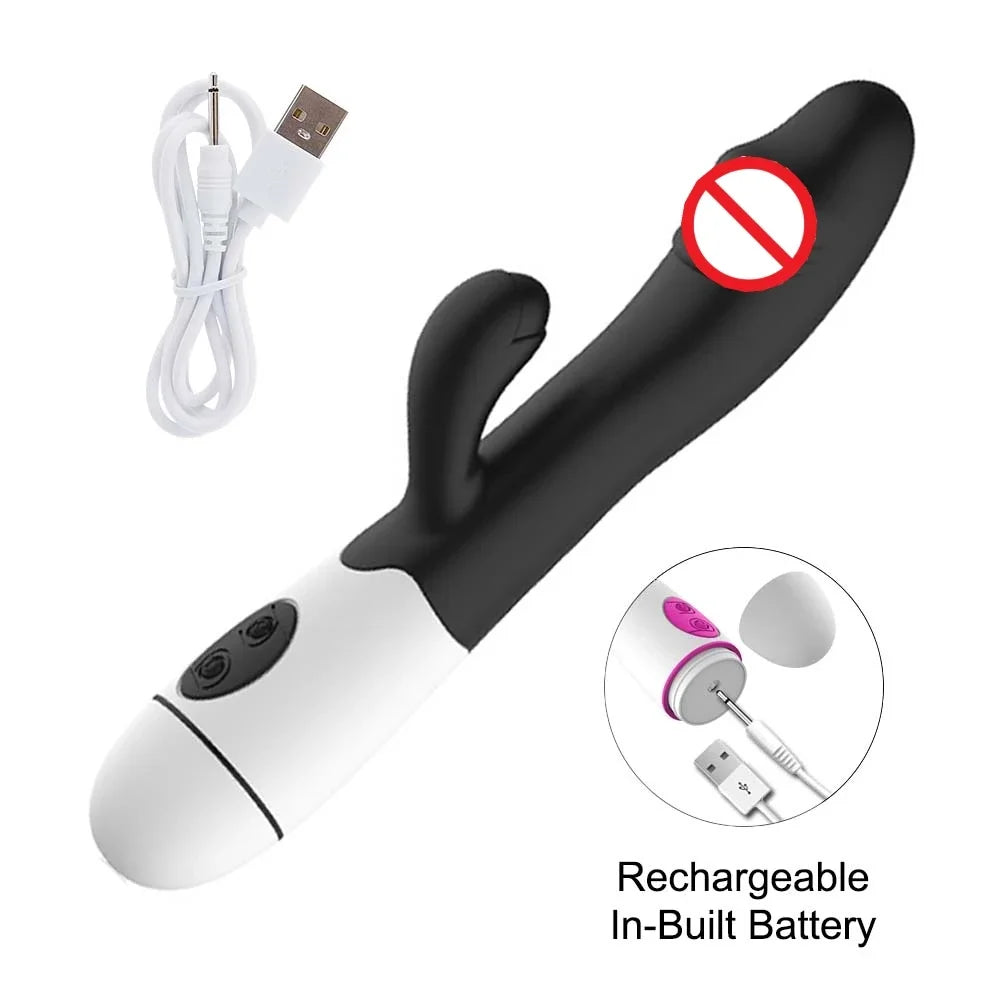 Powerful Rabbit Vibrator Dildo Dual Vibration G Spot Clitoris Stimulation Masturbators Vaginal Massager Adult For Women Sex Toys