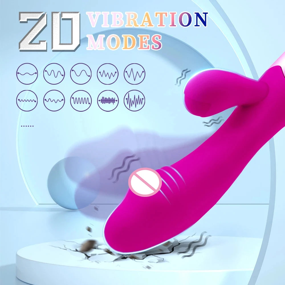 Powerful Rabbit Vibrator Dildo Dual Vibration G Spot Clitoris Stimulation Masturbators Vaginal Massager Adult For Women Sex Toys