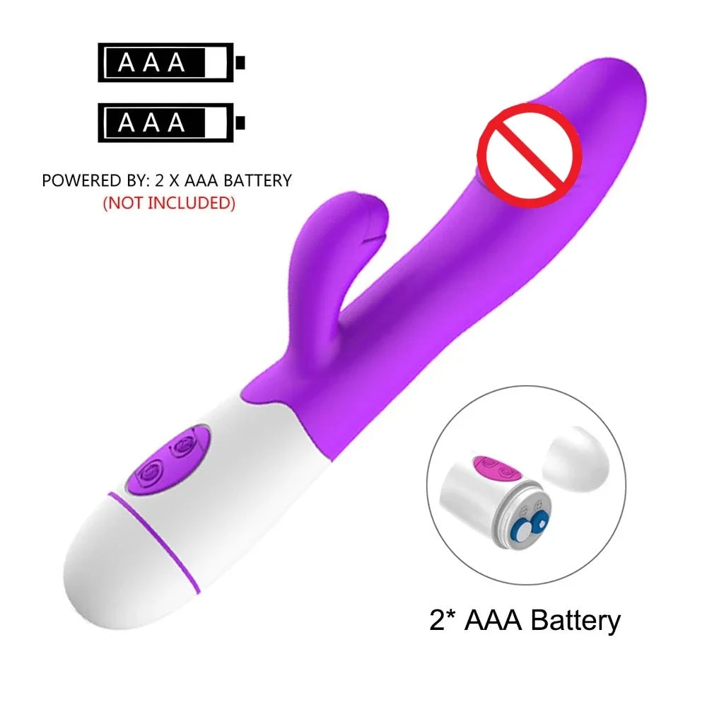 Powerful Rabbit Vibrator Dildo Dual Vibration G Spot Clitoris Stimulation Masturbators Vaginal Massager Adult For Women Sex Toys