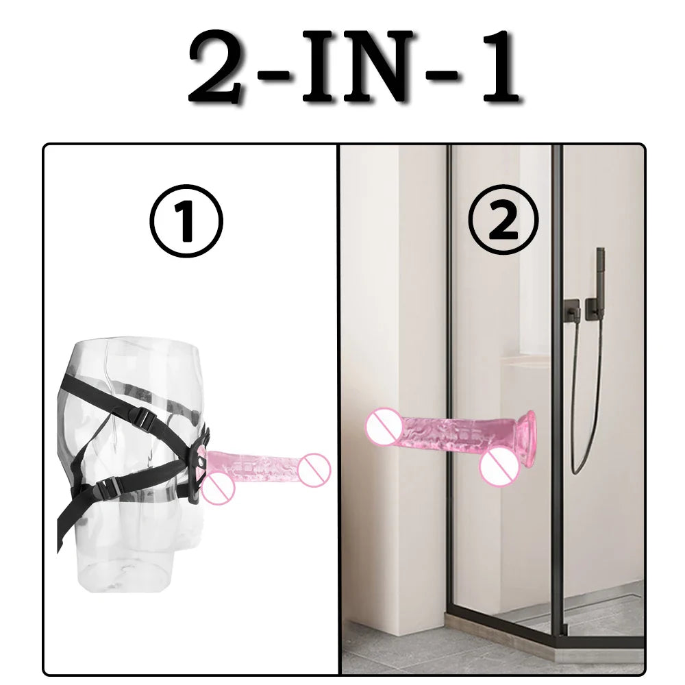 1 pc Wearable Backpack Penis, Lesbian Realistic Dildo Panty Harness, Dildo Panty Sex Toys, Female Sex Toys